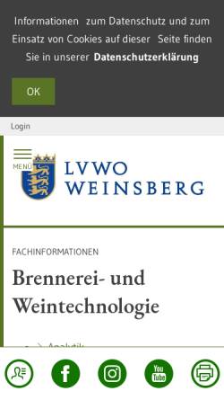 Vorschau der mobilen Webseite www.lvwo-bw.de, Frucht -, Brennerei- und Weintechnologie der LVWO Weinsberg