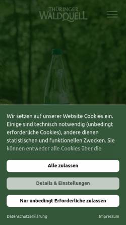 Vorschau der mobilen Webseite www.twq.de, Vita Cola - Thüringer Waldquell Mineralbrunnen GmbH