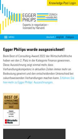 Vorschau der mobilen Webseite www.eggerphilips.ch, Egger, Philips und Partner AG