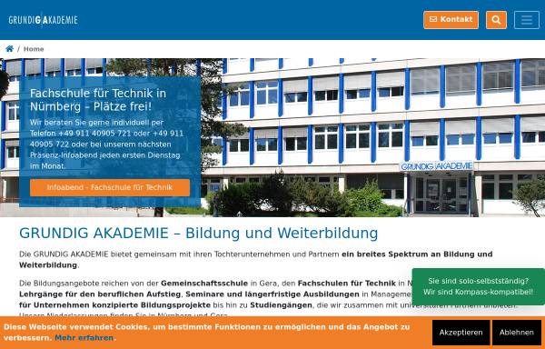 Vorschau von www.grundig-akademie.de, Grundig Akademie - Akademie für Wirtschaft und Technik gemeinnützige Stiftung e.V.