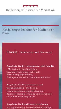 Vorschau der mobilen Webseite www.mediation-heidelberg.de, Heidelberger Institut für Mediation