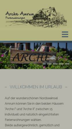 Vorschau der mobilen Webseite arche-amrum.de, Arche Amrum