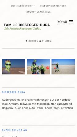 Vorschau der mobilen Webseite www.bissegger-buda.de, Ferienwohnungen Bissegger-Buda