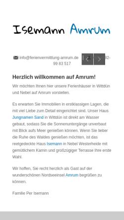 Vorschau der mobilen Webseite www.isemann.de, Ferienwohnungen Isemann