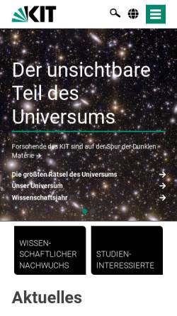Vorschau der mobilen Webseite www.fzk.de, Forschungszentrum Karlsruhe (FZK)