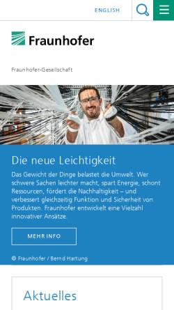 Vorschau der mobilen Webseite www.fraunhofer.de, Fraunhofer-Gesellschaft (FhG)