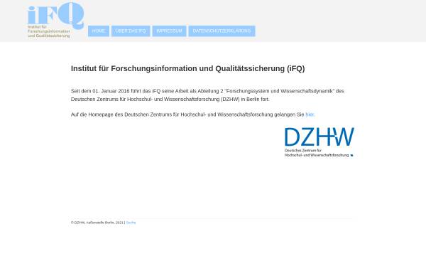 Vorschau von www.forschungsinfo.de, IFQ Institut für Forschungsinformation und Qualitätssicherung