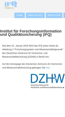 Vorschau der mobilen Webseite www.forschungsinfo.de, IFQ Institut für Forschungsinformation und Qualitätssicherung