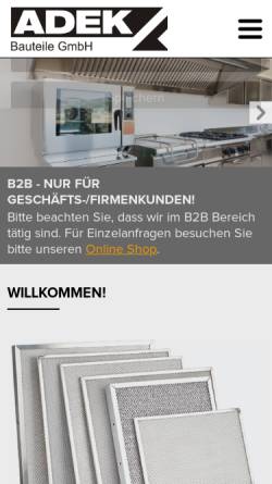 Vorschau der mobilen Webseite www.adek-bauteile.de, Adek Bauteile GmbH