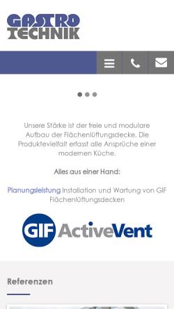 Vorschau der mobilen Webseite www.gastrotechnik.ch, Gastrotechnik AG