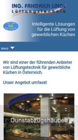 Vorschau der mobilen Webseite www.kuechenlueftung.at, Lindl Lüftungsdecken