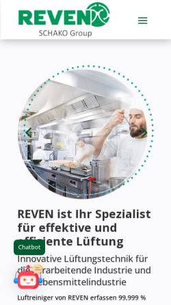Vorschau der mobilen Webseite www.reven.de, Rentschler Reven Lüftungssysteme GmbH