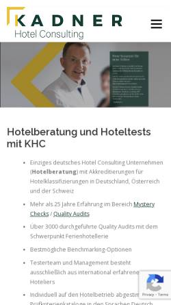 Vorschau der mobilen Webseite www.kadner-hotelconsulting.de, Kadner Hotel Consulting, Inh. Karl Kadner