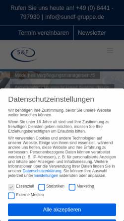 Vorschau der mobilen Webseite www.sundf-gruppe.de, S&F-Consulting Modernes Verpflegungsmanagement GmbH