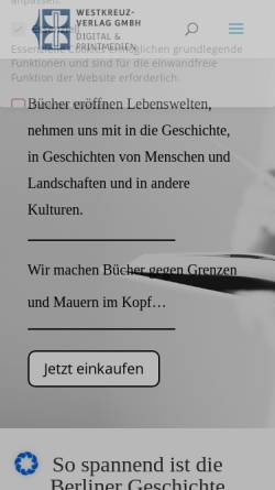 Vorschau der mobilen Webseite westkreuz.de, Westkreuz-Druckerei Ahrens KG