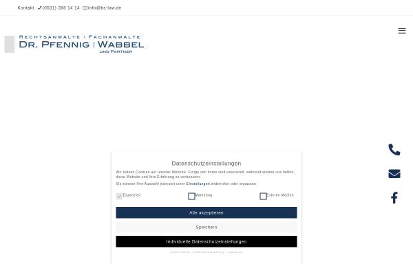 Vorschau von www.pwp1.de, Anwaltskanzlei Dr. Pfennig und Wabbel und Partner GbR