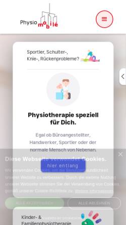 Vorschau der mobilen Webseite www.physiotherapie-mobile.de, Physio-Mobilé