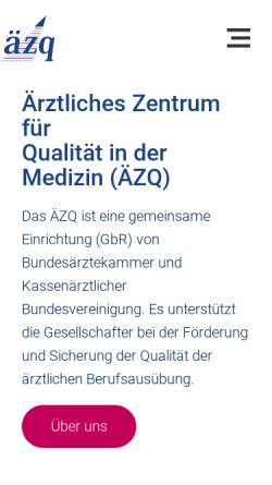 Vorschau der mobilen Webseite www.aezq.de, Ärztliches Zentrum für Qualität in der Medizin