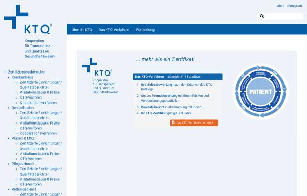 Vorschau von www.ktq.de, Kooperation für Transparenz und Qualität im Krankenhaus (KTQ)