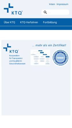 Vorschau der mobilen Webseite www.ktq.de, Kooperation für Transparenz und Qualität im Krankenhaus (KTQ)
