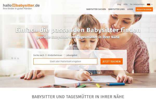 Vorschau von www.hallobabysitter.de, Hallo Familie GmbH & Co. KG