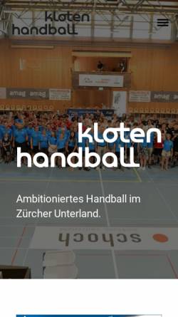 Vorschau der mobilen Webseite www.klotenhandball.ch, Kloten Handball