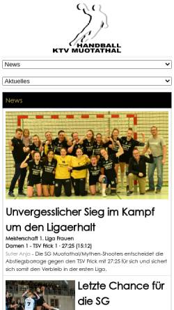 Vorschau der mobilen Webseite www.handball-ktvm.ch, KTV Muotathal Handballabteilung