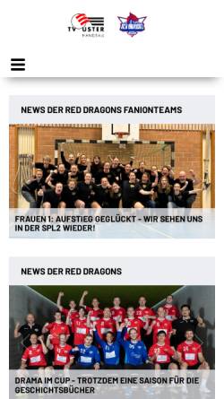 Vorschau der mobilen Webseite www.tvu.ch, TV Uster Handball