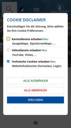 Vorschau der mobilen Webseite www.bad-soden.de, Bad Soden am Taunus