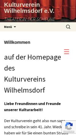 Vorschau der mobilen Webseite www.kv-wilhelmsdorf.de, Kulturverein Wilhelmsdorf e.V.