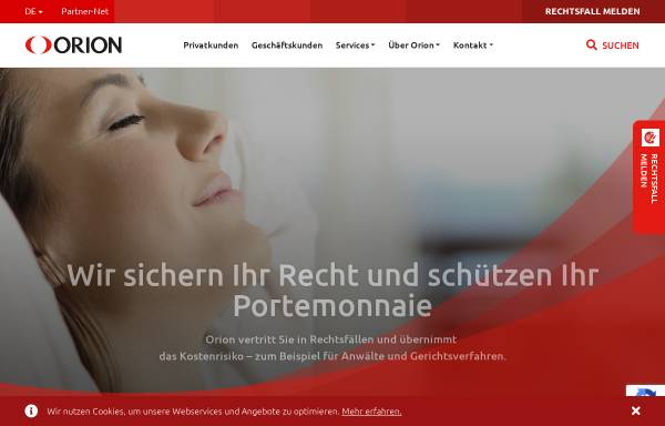 Vorschau von www.orion.ch, Orion Rechtsschutz-Versicherungsgesellschaft