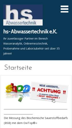 Vorschau der mobilen Webseite hs-abwassertechnik.de, Abwassertechnik Hilmar Sengler