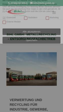 Vorschau der mobilen Webseite www.bihl-gmbh.de, Bihl GmbH