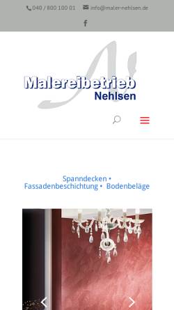 Vorschau der mobilen Webseite www.maler-nehlsen.de, Malermeister Nehlsen