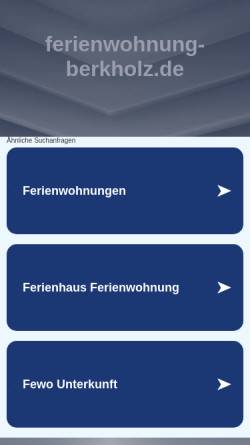 Vorschau der mobilen Webseite www.ferienwohnung-berkholz.de, Ferienwohnung Fährmann in Berkholz