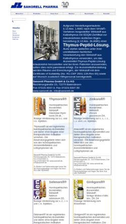 Vorschau der mobilen Webseite www.sanorell.de, Sanorell Pharma GmbH und Co