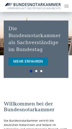 Vorschau der mobilen Webseite bundesnotarkammer.de, Bundesnotarkammer