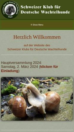 Vorschau der mobilen Webseite www.wachtelhund.ch, Schweizer Klub für Deutsche Wachtelhunde