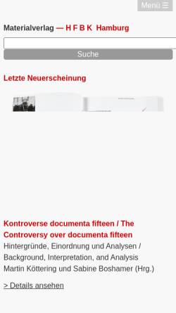 Vorschau der mobilen Webseite material-verlag.hfbk-hamburg.de, Material Verlag
