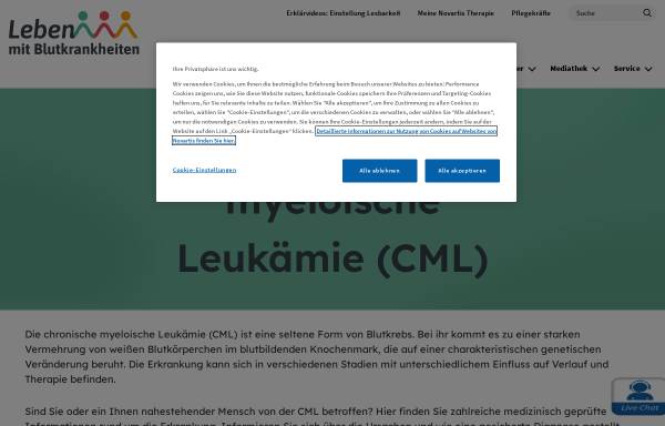 Vorschau von www.leben-mit-cml.de, Leben mit CML - Fachportal für Ärzte und Patienten