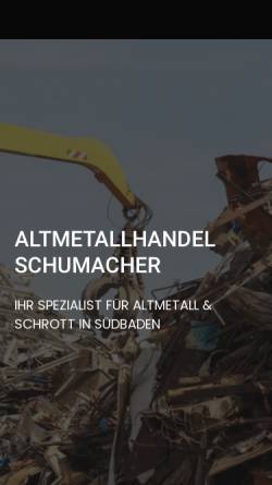 Vorschau der mobilen Webseite metallhandel-schumacher.de, Metallhandel Schumacher