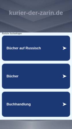Vorschau der mobilen Webseite www.kurier-der-zarin.de, Der Kurier der Zarin