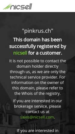 Vorschau der mobilen Webseite www.pinkrus.ch, PinkRus GmbH