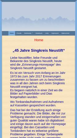 Vorschau der mobilen Webseite www.singkreis-neustift.de, Singkreis Neustift