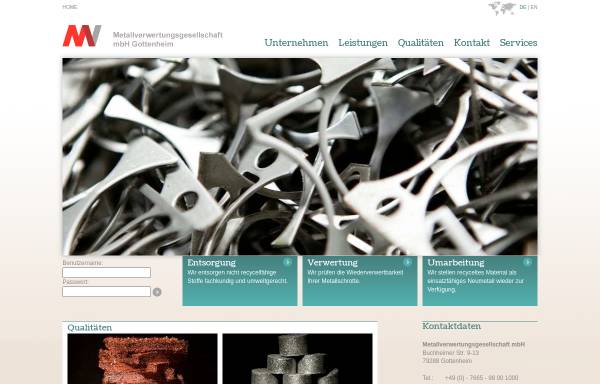 Vorschau von www.mvgottenheim.de, MV Metallverwertungsgesellschaft mbH