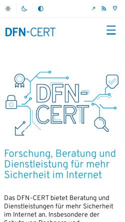 Vorschau der mobilen Webseite www.dfn-cert.de, DFN-CERT: Zentrum für sichere Netzdienste
