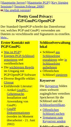 Vorschau der mobilen Webseite www.rubin.ch, Pretty Good Privacy: PGP/GnuPG/OpenPGP