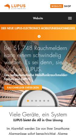Vorschau der mobilen Webseite www.lupus-electronics.de, LUPUS-Electronics GmbH