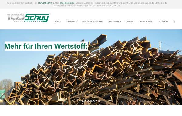 Vorschau von www.schuy.eu, Schuy Recycling Entsorgungsfachbetrieb