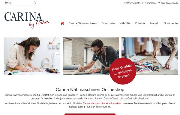 Vorschau von carina-naehmaschinen.com, Fischer GmbH
